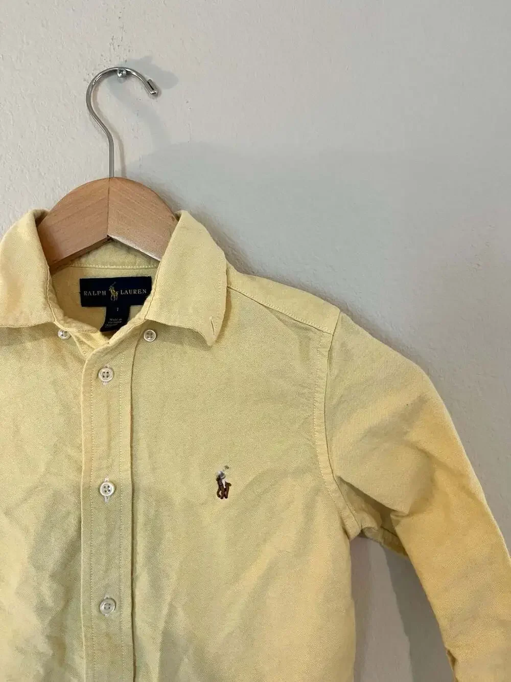 Polo Ralph Lauren, Boys Classic Long Sleeve Oxford, Butter Yellow, Preppy, 7